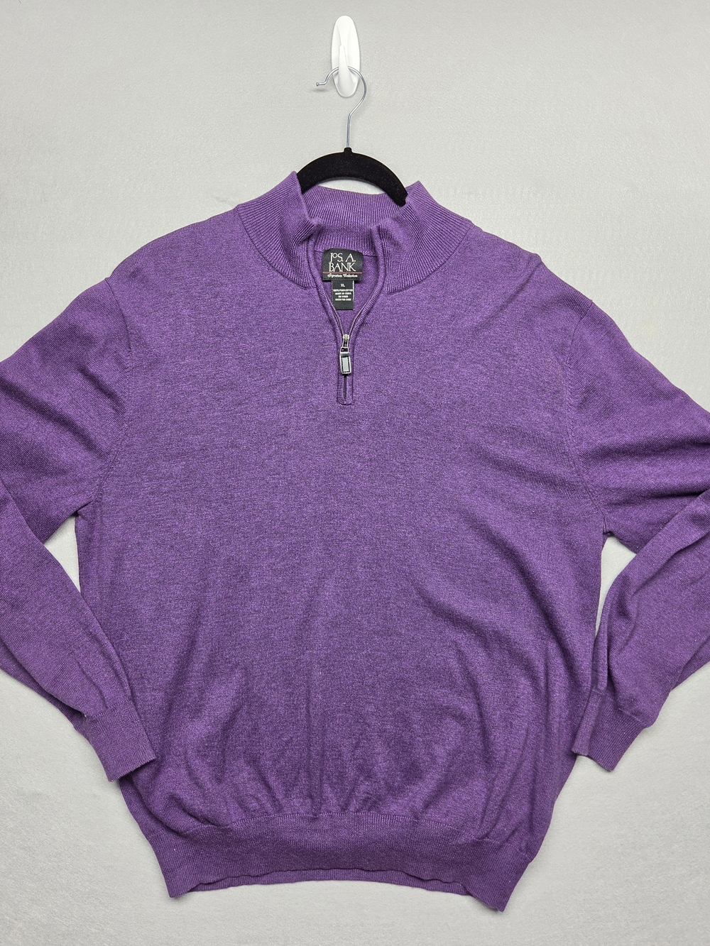 Jos. A. Bank Men's Heathered Purple Quarter-Zip Sweater XL